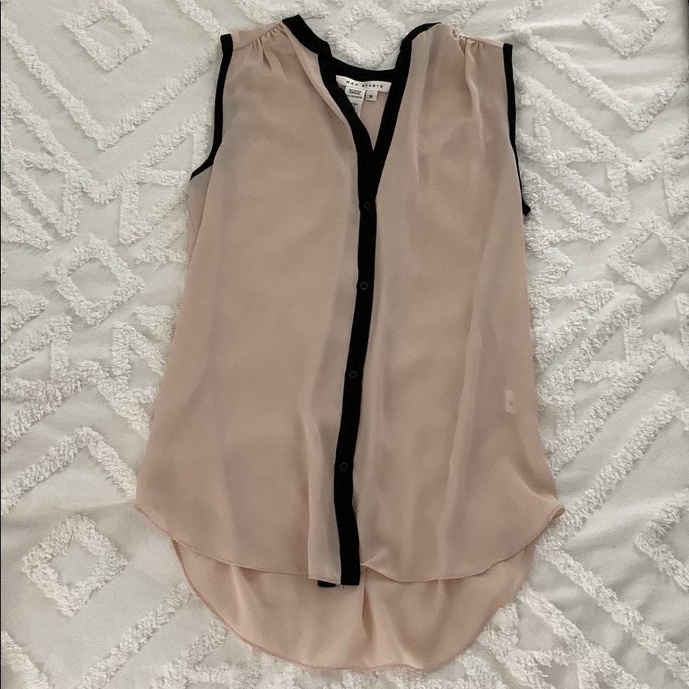 Max Studio - Sheer Crème and Black Blouse - Medium